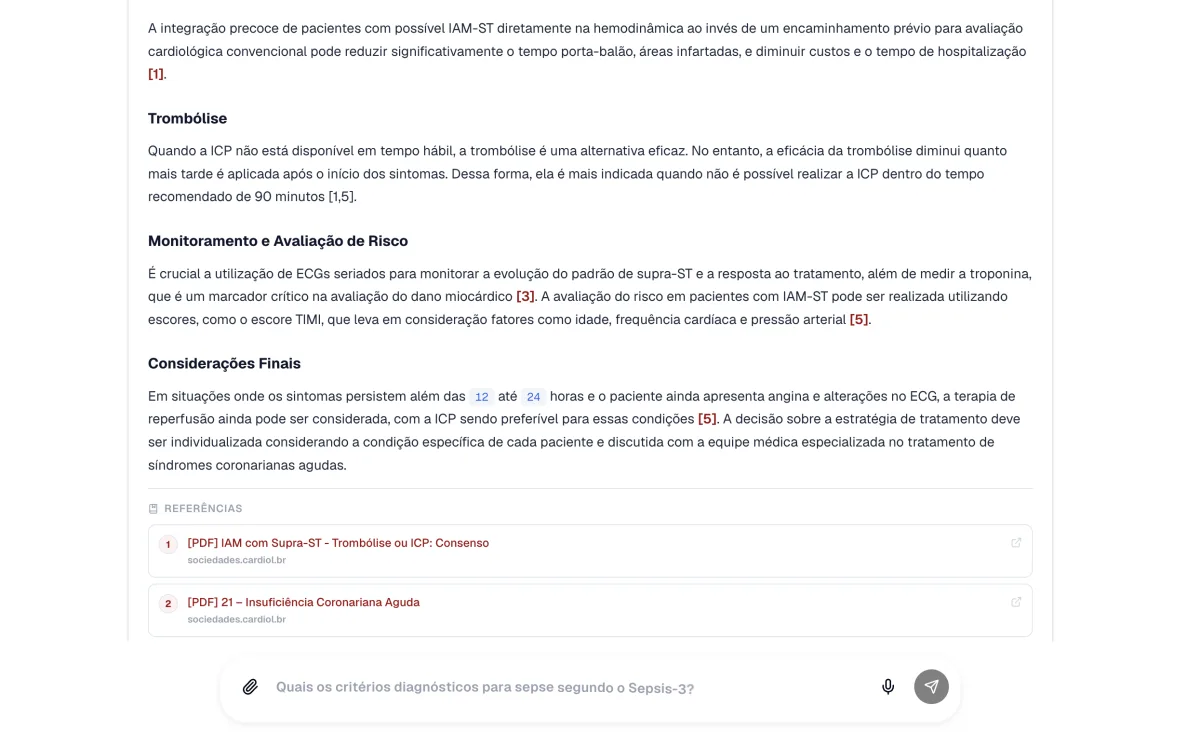 Interface anterior do Modo Evidência